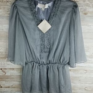 American Glamour, Grey shimmery top, Sz M